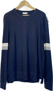 Todd Snyder Armstreifen 100 % Kaschmir Rundhals PULLOVER Marineblau Herren Größe XL - Bild 1 von 9