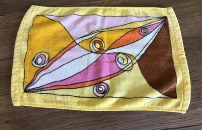 Vintage Emilio Pucci Washcloth Towel Abstract Geometric 11X16 MCM EUC!!! - Image 1 of 4