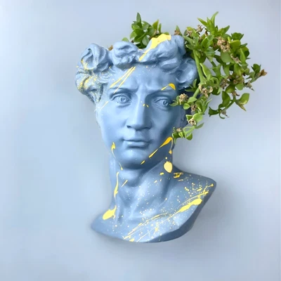 Vaso Fioriera Statua David Busto, Scultura Pop Art Decorazione Parete Casa... - Immagine 1 di 4