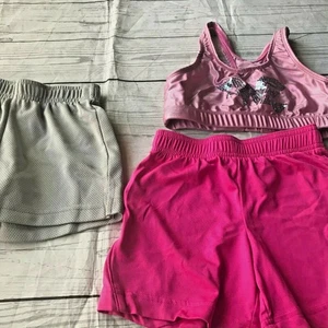 Danskin Girls Sports Athletic Bundle Lot Shorts Sports Bra Sz XS 4-5 - Picture 1 of 8
