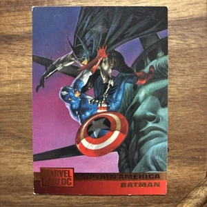 Captain America / Batman #91 1995 Fleer DC vs. Marvel Comics Card - Picture 1 of 2