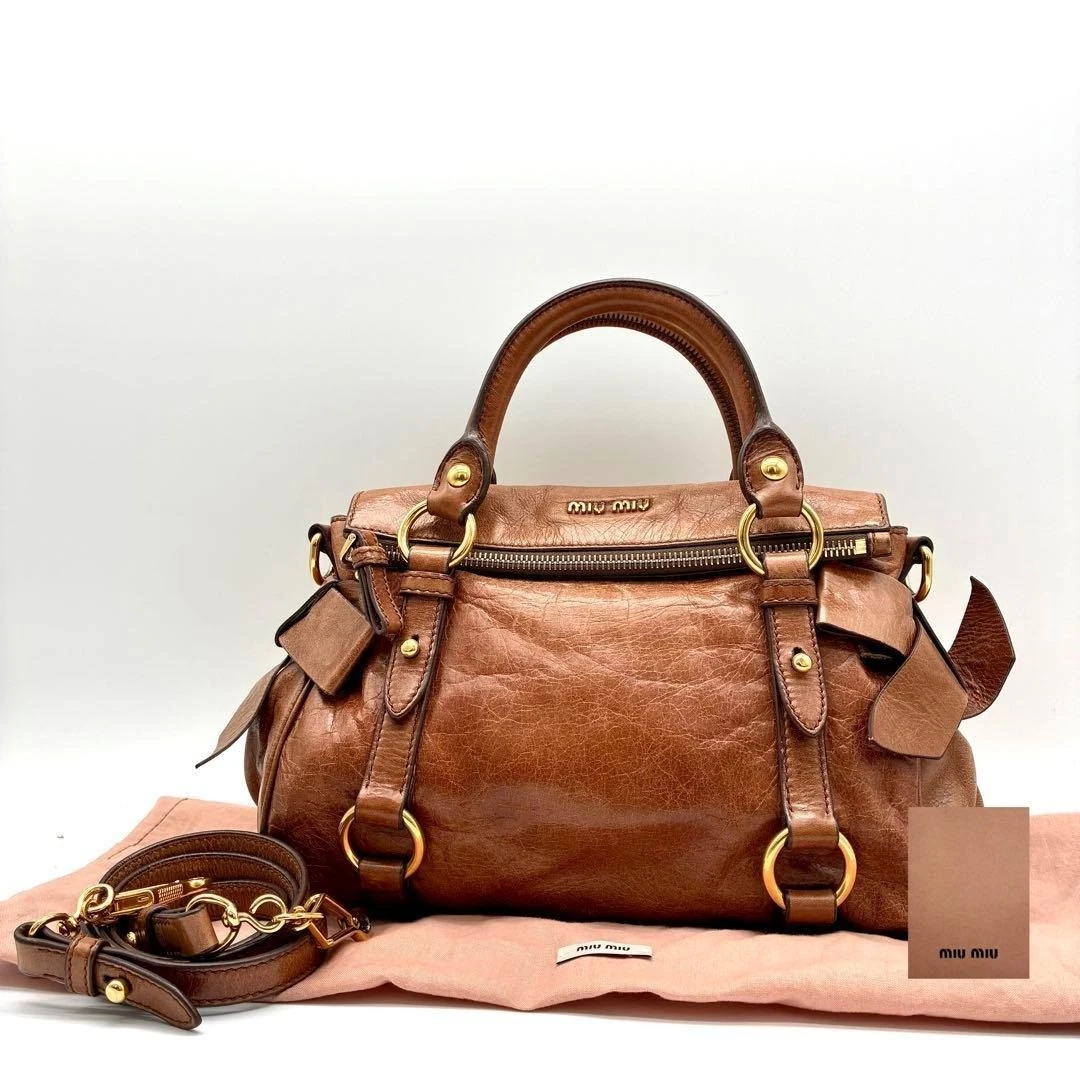 Miu Miu PRADA Vitello Leather Exterior Bags & Handbags for Women