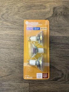 NEW GE RELAX LED 35W 120V GU10 Warm White Indoor Floodlight 3 Pack Light Bulbs - Picture 1 of 3