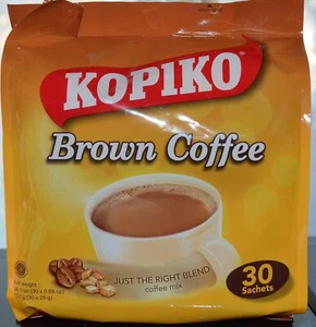 Kopiko Instant 3 in 1 Brown Coffee Mix with Creamer and Sugar 30 Count Per Bag - Picture 1 of 2