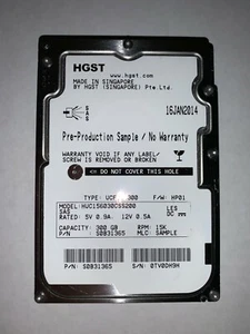 HGST Ultrastar 300GB, HUC156030CSS200, 6G,15KRPM, 2.5"  SAS HDD (Sample) - Picture 1 of 1