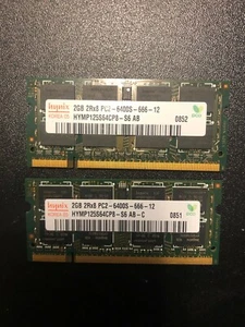 Hynix 4GB (2x2GB) DDR2 800 PC2-6400S 2Rx8 Laptop Sodimm PC2-6400S-666-12 - Picture 1 of 1