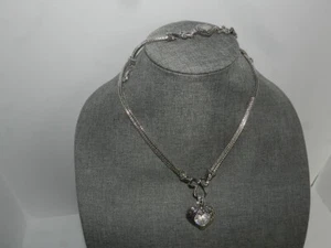 Lia Sophia Jewelry LOVE DUST necklace 17-20" bracelet to 8 1/2" silvertone bling - Bild 1 von 3