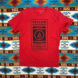 Volcom Graphic T-Shirt Embrace The Strange Stone 91 Red Men's M - Picture 1 of 8