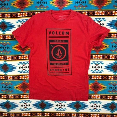 Volcom Graphic T-Shirt Embrace The Strange Stone 91 Red Men's M - Image 1 of 4
