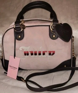 Travel Pink Bag Juicy Couture Velour Embroidered Retro Vintage Satchel Airline - Picture 1 of 8