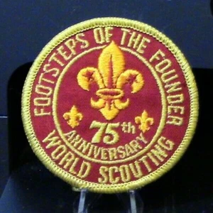 BSA: Vintage (75th Anniversary) Footsteps of the Founder World Scouting Patch - Picture 1 of 1