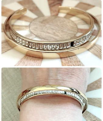 Brazalete Alexis Bittar 2 capas de cristal baguette, dorado Foto 1 de 4