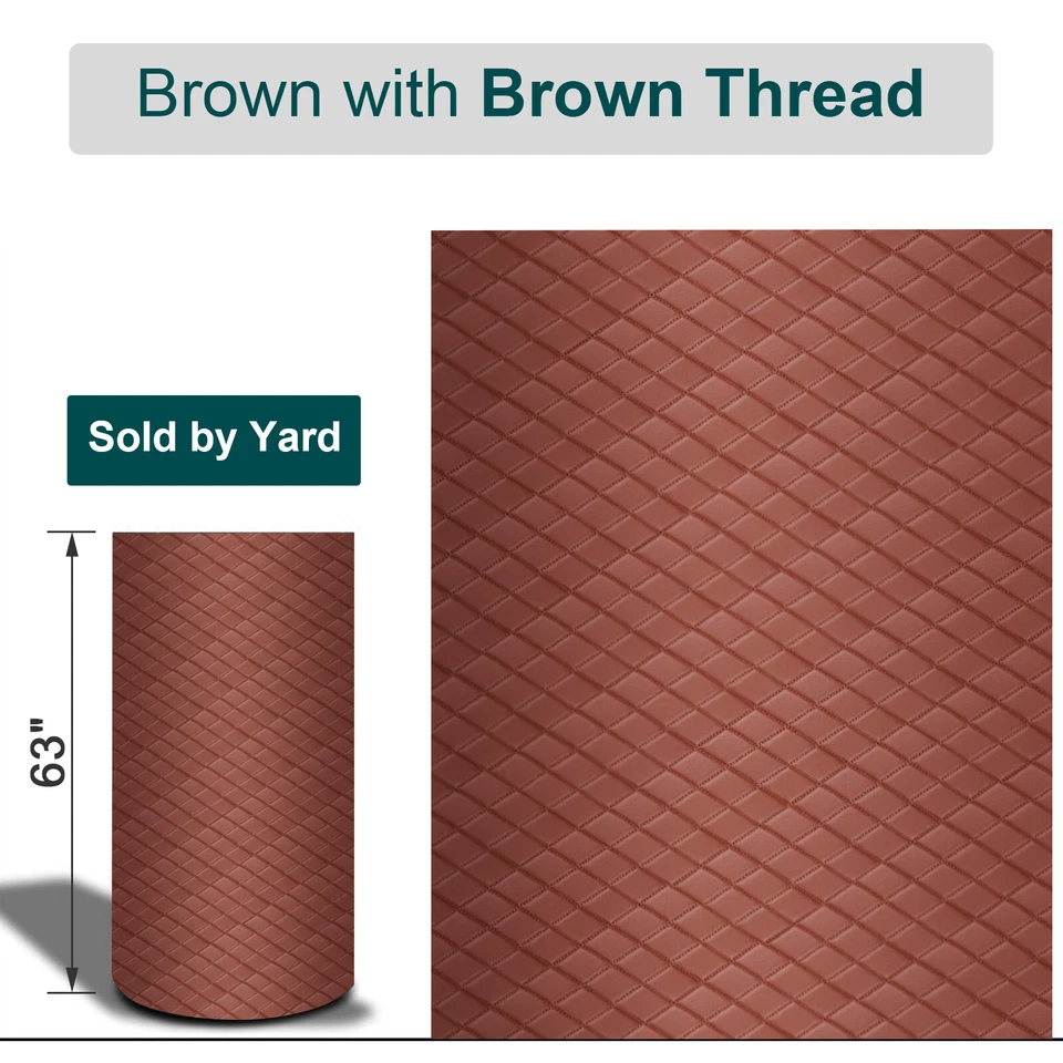 63" Acolchado Vinilo Imitación Cuero Tela Respaldo Espuma Tapicería Coche Patio Continuo Foto 1 de 4