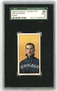 1910 T206 Doc White Portrait Piedmont 350 Chicago White Sox SGC 2 Vintage