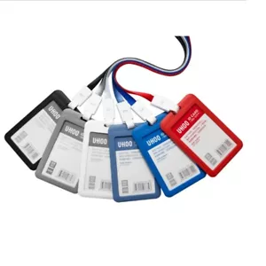 Portatarjetas de nombre de trabajo con cordón tarjeta de identificación de trabajo tarjeta de identificación insignia soporte de cordón - Imagen 1 de 17