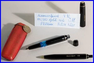 KAWECO Sport Set 619 Ballpoint Pen & V12 Piston Filler, OM Spring 14K Gold SET - Picture 1 of 5