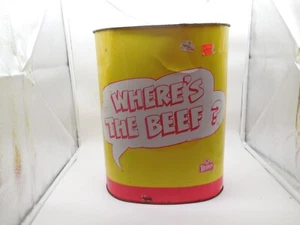 Vtg 1984 Cheinco Wendy's Where's The Beef? Metal Character Garbage Trash Can 13” - Picture 1 of 9