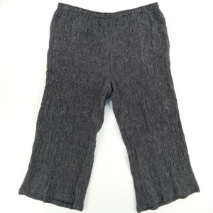IC by Connie K Plus Size Textured Linen Twill Pants Charcoal Women's 3X - Picture 1 of 6