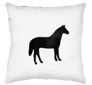 Authentic Leather Horse Pillow Cover Only Or With Cushion Couch Decor Accent - Picture 1 of 2