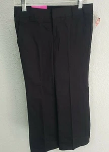 French Toast Big Girls' Adjustable Waist Flat Front Bootcut Pant, Black, 8 - Picture 1 of 7