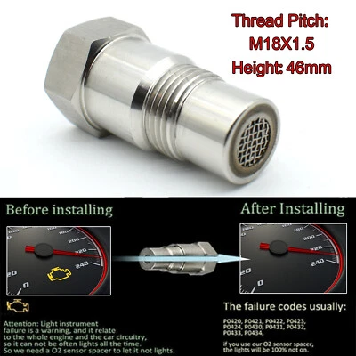 Car O2 Oxygen Catalytic Converter Fix Check Engine Light Sensor Spacer Adapter - Image 1 of 4