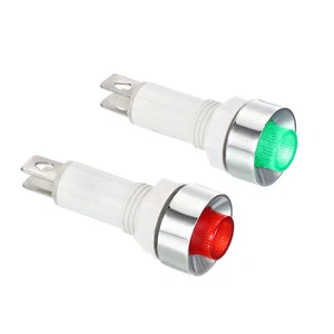10Pcs AC 110V 10mm Signal Indicator Lights Panel Mount LED Lamp Red Green - Picture 1 of 6