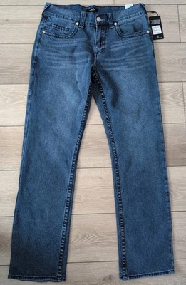 Pantalones de mezclilla True Religion para hombre talla 32 X 34 Ricky Big T sin solapa rectos 700227 nuevos con etiquetas Foto 1 de 4