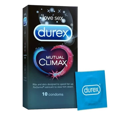 Condones Durex Mutual Climax 10s | Lubricante de retardo punteado acanalado | Envío gratuito Foto 1 de 4