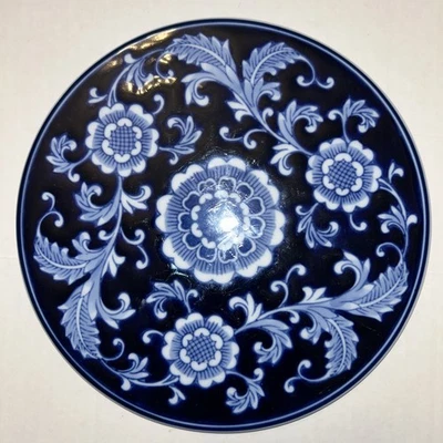 "Muelle de porcelana Trivet mandarina azul cobalto y blanco 1 importaciones 8""" Foto 1 de 4