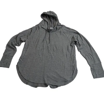 Athletic Works Soft Pullover Hoodie Heather Grey Women Size L 12-14 Thumb Hole - Image 1 of 4