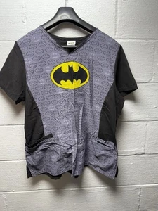Batman Scrub Top Womens Medium DC Comics Sz Xl Used - Picture 1 of 4