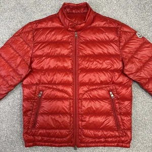 Moncler Acorus Red Puffer Jacket Size 3 Medium 100% Authentic - Picture 1 of 14