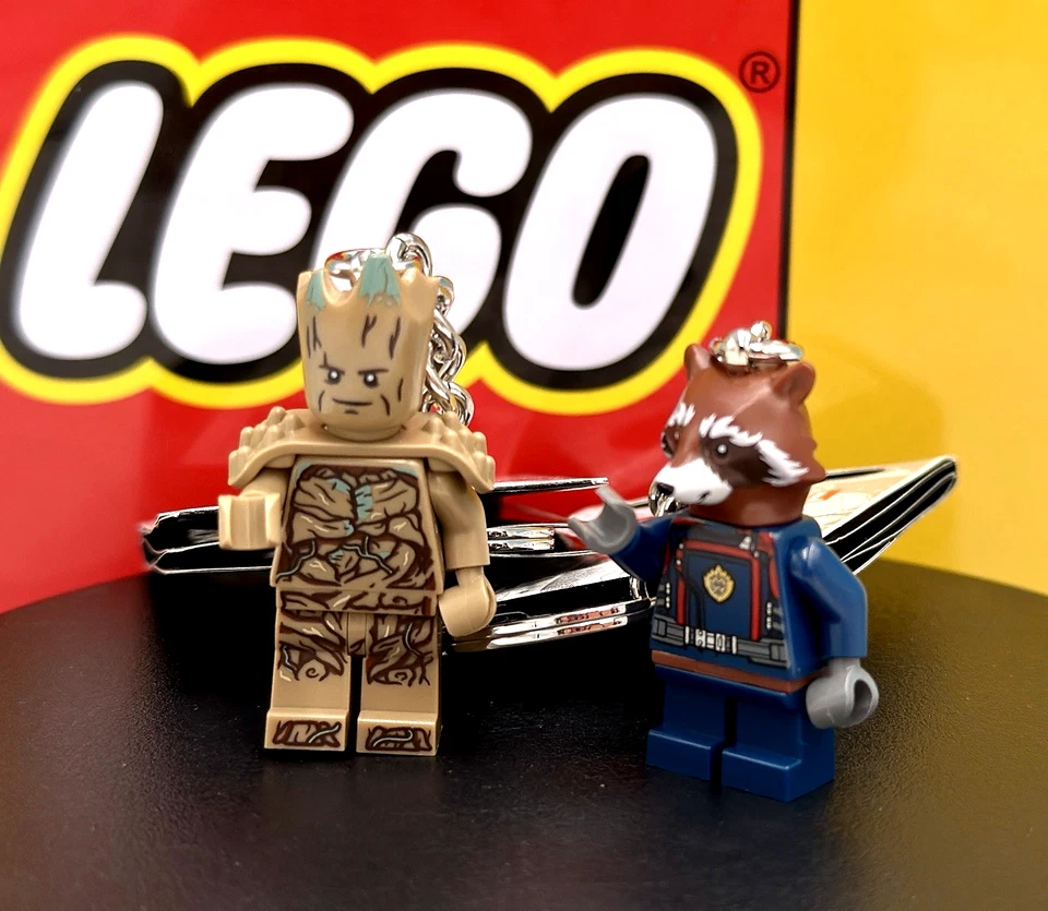 Lego Marvel Groot & Rocket Racoon Minifigura Llaveros Guardianes de la Galaxia Foto 1 de 1