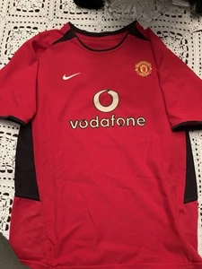 Vintage Manchester United Shirt Red Kit 2002 2003 Nike Jersey Boys XL - Picture 1 of 3