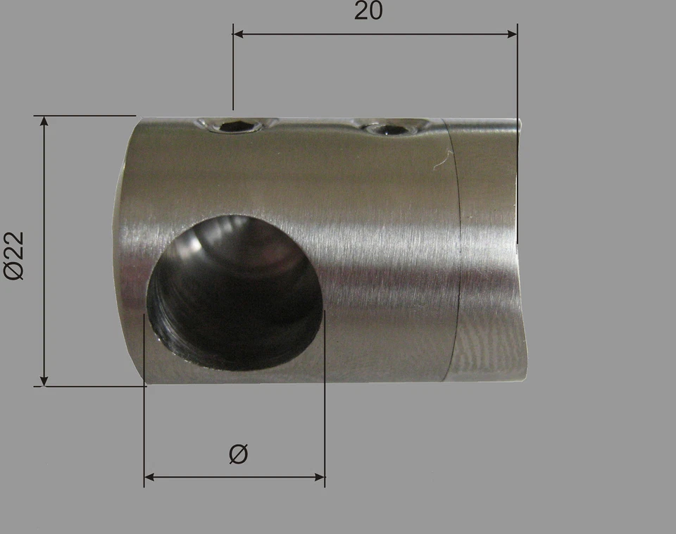 Querstabhalter RECHTS  Edelstahl für Rohr 42,4 / 12mm Stab Traversenhalter  - Bild 1 von 1