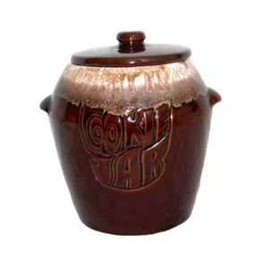 Gourmet Brown Drip Glaze USA Ceramic Cookie Jar with Lid   Vintage    T1767 - Picture 1 of 13