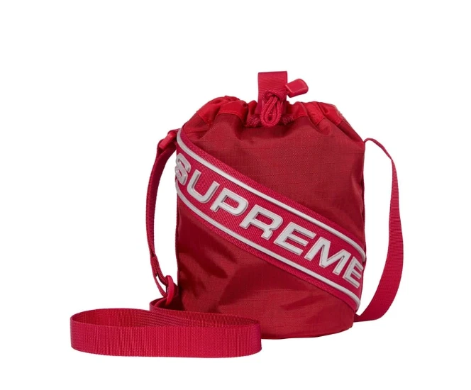 Supreme 3D Logo Small Cinch Pouch Bag Red FW23 Supreme New York 2023 - Image 1 of 4