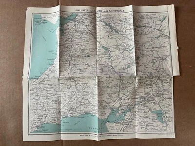 Mapa vintage de Pwllheli Criccieth y Snowdonia Gales 1933 año Wyddfa Foto 1 de 4
