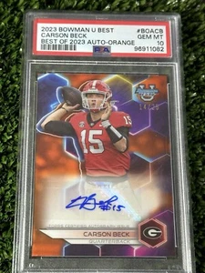 2023 Bowman's Best University - Orange Geometric Refractor Carson Beck /25 - Picture 1 of 2