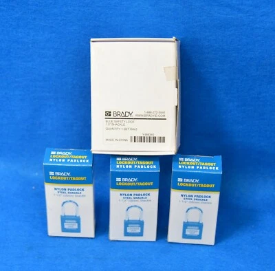 BRADY NYL-BLU-38ST-KA3PK Lockout Padlock - Image 1 of 4