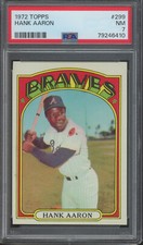 1972 Topps Baseball #299 Hank Aaron NM PSA 7