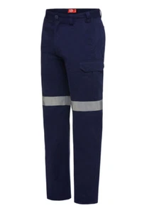 Mens Hard Yakka Basic Drill Cargo Pant Cotton Navy Pants With Tape - Picture 1 of 4