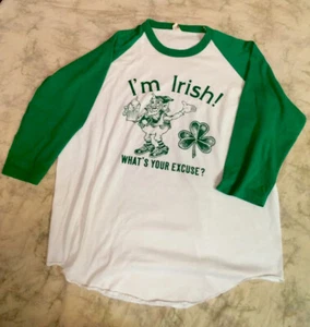 1980er Jahre Shirt einzelne Stiche Screen Stars 50/50 'I'm Irish What's Your Excuse?' - Bild 1 von 9