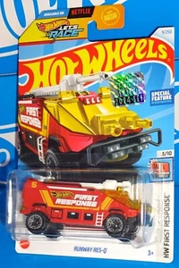 Hot Wheels 2024 Factory Set HW First Response #9 Runway RES-Q Red w/ BLs - Picture 1 of 2