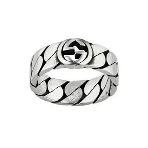 New Gucci Sterling Silver 8.0 MM Interlocking G Ring YBC661515001015 - Picture 1 of 4