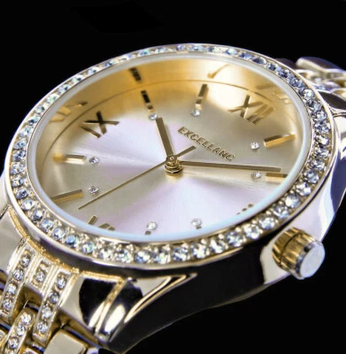 Excellanc Damen Armband Frauen Uhr Gold  Farben Metall CHo03 - Bild 1 von 4