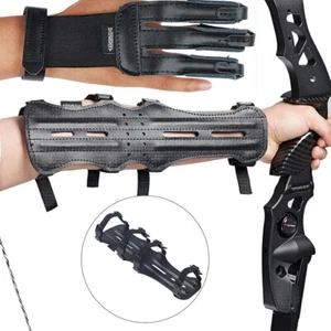 Protector de brazo de tiro con arco protector de dedos guantes protectores compuesto recurvo arco caza - Imagen 1 de 20