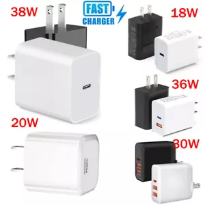 30W/20W/18W USB Type-C Wall Fast Charger Power Adapter For iPhone 14 13 Pro Max - Picture 1 of 18