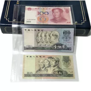 10Pcs 3 Grids Paper Money Collection Album Page Banknotes Storage Bag Diaplay - Foto 1 di 7