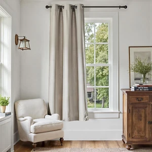 60% Blackout Linen Textured Curtain 72 Inches Long for Living Room Thermal Insul - Picture 1 of 12